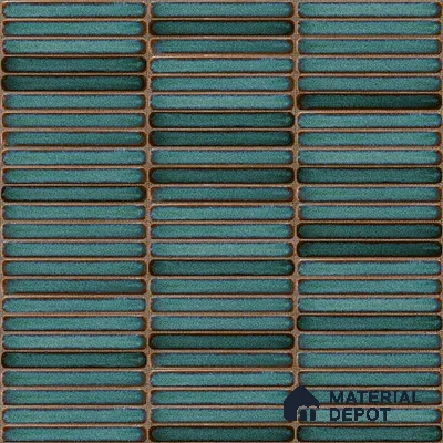 Faux Subway Wall Tile TL 05004 G Cinthia Kitkat Teal Green 1 ft x 1 ft Ceramic Glossy Finish - 9.5 mm | Suitable for Highlighter Walls, Foyer, Bathroom, Kitchen Wall & Backsplashes | Please Expect a Slight Variation of Pattern (Sample)