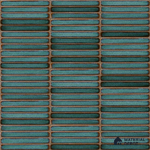 Faux Subway Wall Tile TL 05004 G Cinthia Kitkat Teal Green 1 ft x 1 ft Ceramic Glossy Finish - 9.5 mm | Suitable for Highlighter Walls, Foyer, Bathroom, Kitchen Wall & Backsplashes | Please Expect a Slight Variation of Pattern (Sample)