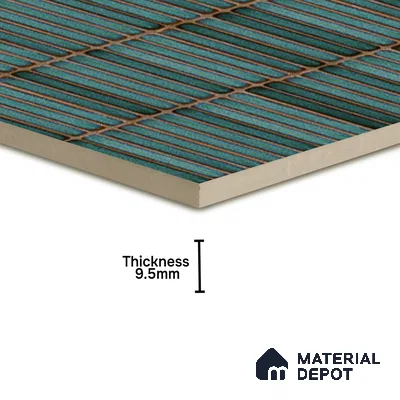 Faux Subway Wall Tile TL 05004 G Cinthia Kitkat Teal Green 1 ft x 1 ft Ceramic Glossy Finish - 9.5 mm | Suitable for Highlighter Walls, Foyer, Bathroom, Kitchen Wall & Backsplashes | Please Expect a Slight Variation of Pattern (Sample)