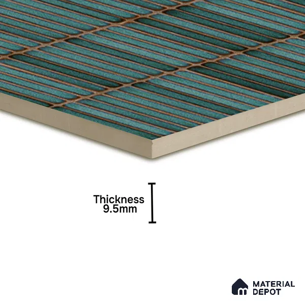 Faux Subway Wall Tile TL 05004 G Cinthia Kitkat Teal Green 1 ft x 1 ft Ceramic Glossy Finish - 9.5 mm | Suitable for Highlighter Walls, Foyer, Bathroom, Kitchen Wall & Backsplashes | Please Expect a Slight Variation of Pattern (Sample)