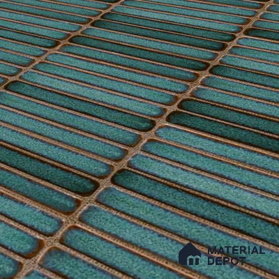 Faux Subway Wall Tile TL 05004 G Cinthia Kitkat Teal Green 1 ft x 1 ft Ceramic Glossy Finish - 9.5 mm | Suitable for Highlighter Walls, Foyer, Bathroom, Kitchen Wall & Backsplashes | Please Expect a Slight Variation of Pattern (Sample)