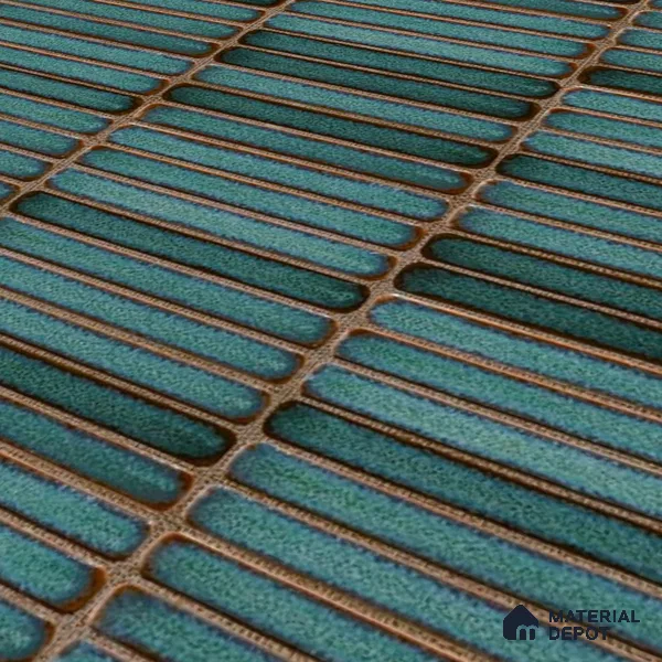 Faux Subway Wall Tile TL 05004 G Cinthia Kitkat Teal Green 1 ft x 1 ft Ceramic Glossy Finish - 9.5 mm | Suitable for Highlighter Walls, Foyer, Bathroom, Kitchen Wall & Backsplashes | Please Expect a Slight Variation of Pattern (Sample)