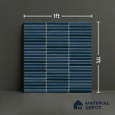 Faux Subway Wall Tile TL 05004 H Cinthia Kitkat Marine Blue 1 ft x 1 ft Ceramic Glossy Finish - 9.5 mm | Suitable for Highlighter Walls, Foyer, Bathroom, Kitchen Wall & Backsplashes | Please Expect a Slight Variation of Pattern (Sample)
