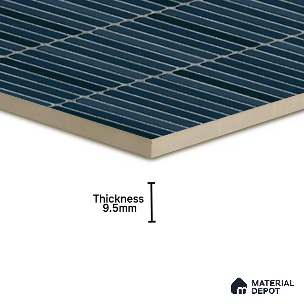 Faux Subway Wall Tile TL 05004 H Cinthia Kitkat Marine Blue 1 ft x 1 ft Ceramic Glossy Finish - 9.5 mm | Suitable for Highlighter Walls, Foyer, Bathroom, Kitchen Wall & Backsplashes | Please Expect a Slight Variation of Pattern (Sample)