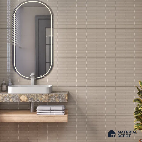 Faux Subway Wall Tile TL 05004 I Cinthia Kitkat Bohemian 1 ft x 1 ft Ceramic Glossy Finish - 9.5 mm | Suitable for Highlighter Walls, Foyer, Bathroom, Kitchen Wall & Backsplashes | Please Expect a Slight Variation of Pattern (Sample)