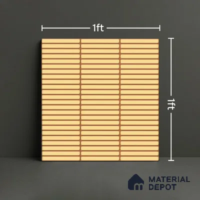 Faux Subway Wall Tile TL 05004 J Cinthia Kitkat Saffron Yellow 1 ft x 1 ft Ceramic Glossy Finish - 9.5 mm | Suitable for Highlighter Walls, Foyer, Bathroom, Kitchen Wall & Backsplashes | Please Expect a Slight Variation of Pattern (Sample)