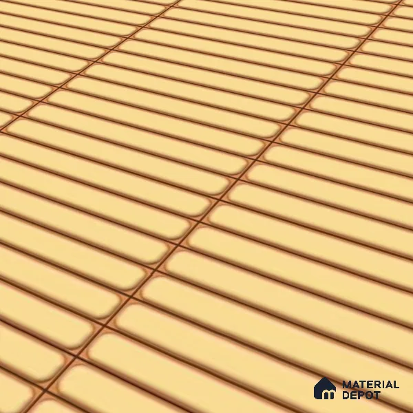 Faux Subway Wall Tile TL 05004 J Cinthia Kitkat Saffron Yellow 1 ft x 1 ft Ceramic Glossy Finish - 9.5 mm | Suitable for Highlighter Walls, Foyer, Bathroom, Kitchen Wall & Backsplashes | Please Expect a Slight Variation of Pattern (Sample)