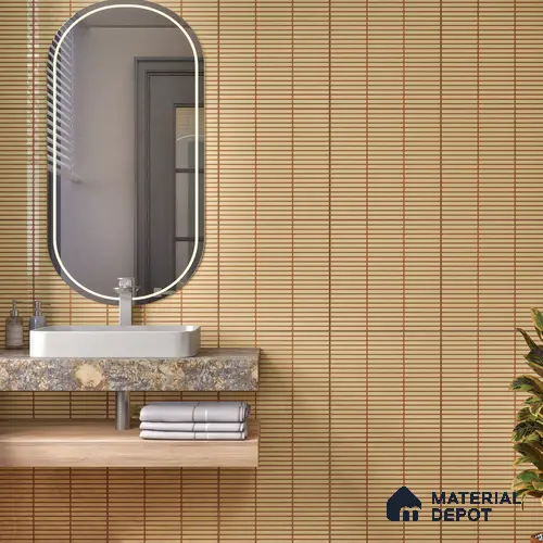 Faux Subway Wall Tile TL 05004 J Cinthia Kitkat Saffron Yellow 1 ft x 1 ft Ceramic Glossy Finish - 9.5 mm | Suitable for Highlighter Walls, Foyer, Bathroom, Kitchen Wall & Backsplashes | Please Expect a Slight Variation of Pattern