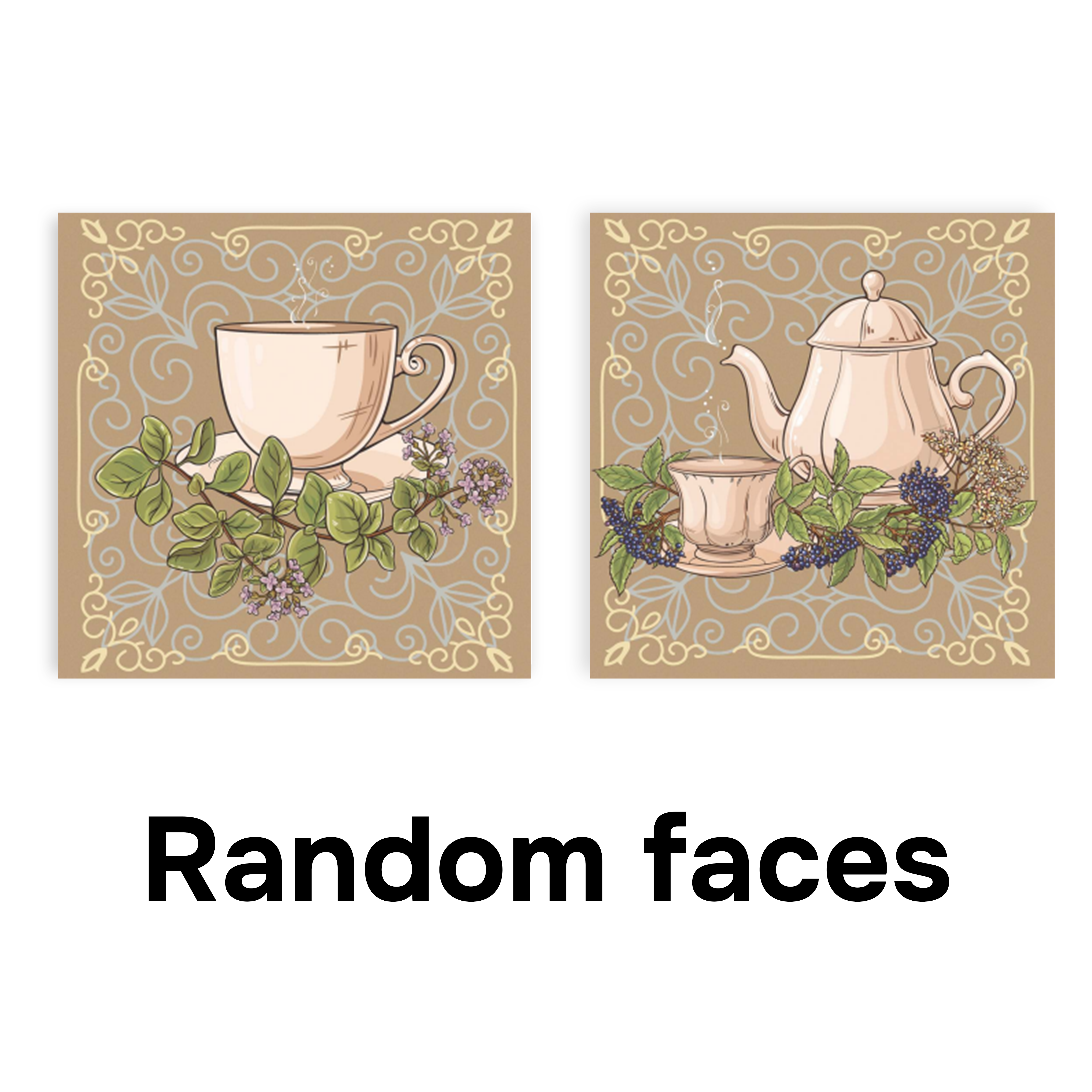 Kitchen Wall Tile TL 00210 B Highlighter 1 Tea Cup & Saucer 1 ft x 1 ft Matte Finish Ceramic Tile - 9 mm | Suitable For Kitchen Backsplash | Please Expect a Slight Variation of Pattern