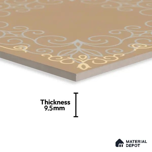Kitchen Wall Tile TL 00210 A Light Coffee Brown 1 ft x 1 ft Matte Finish Ceramic Tile - 9 mm | Suitable For Kitchen Backsplash | Please Expect a Slight Variation of Pattern