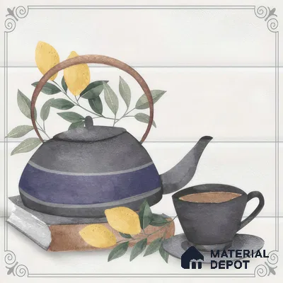 Kitchen Wall Tile TL 00209 B Highlighter 1 Kettle Tea Cup 1 ft x 1 ft Matte Finish Ceramic Tile - 9 mm | Suitable For Kitchen Backsplash | Please Expect a Slight Variation of Pattern