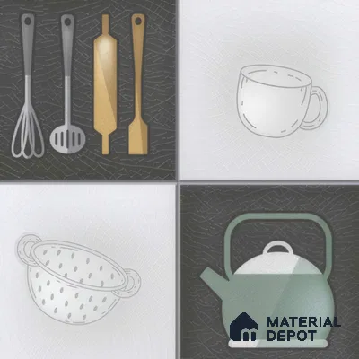 Kitchen Wall Tile TL 00211 B Highlighter 1 Kettle Tea Cup 1 ft x 1 ft Matte Finish Ceramic Tile - 9 mm | Suitable For Kitchen Backsplash | Please Expect a Slight Variation of Pattern