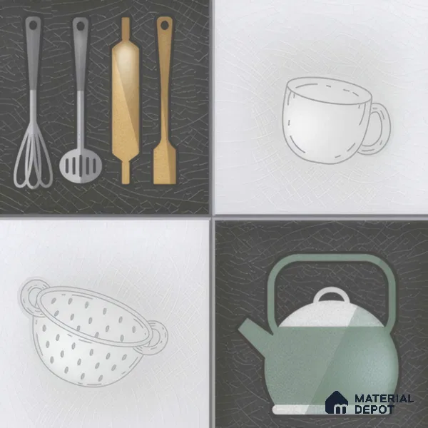 Kitchen Wall Tile TL 00211 B Highlighter 1 Kettle Tea Cup 1 ft x 1 ft Matte Finish Ceramic Tile - 9 mm | Suitable For Kitchen Backsplash | Please Expect a Slight Variation of Pattern