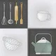 Kitchen Wall Tile TL 00211 B Highlighter 1 Kettle Tea Cup 1 ft x 1 ft Matte Finish Ceramic Tile - 9 mm | Suitable For Kitchen Backsplash | Please Expect a Slight Variation of Pattern | Image 04