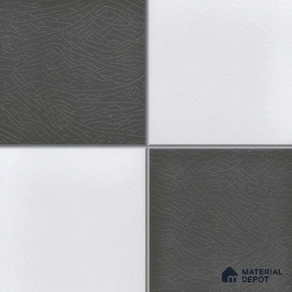 Kitchen Wall Tile TL 00211 A Light Black & White 1 ft x 1 ft Matte Finish Ceramic Tile - 9 mm | Suitable For Kitchen Backsplash | Please Expect a Slight Variation of Pattern