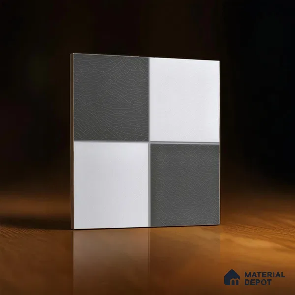 Kitchen Wall Tile TL 00211 A Light Black & White 1 ft x 1 ft Matte Finish Ceramic Tile - 9 mm | Suitable For Kitchen Backsplash | Please Expect a Slight Variation of Pattern