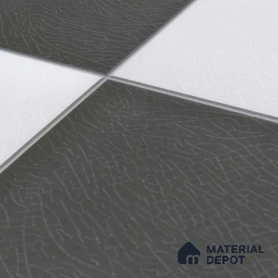 Kitchen Wall Tile TL 00211 A Light Black & White 1 ft x 1 ft Matte Finish Ceramic Tile - 9 mm | Suitable For Kitchen Backsplash | Please Expect a Slight Variation of Pattern