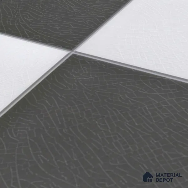 Kitchen Wall Tile TL 00211 A Light Black & White 1 ft x 1 ft Matte Finish Ceramic Tile - 9 mm | Suitable For Kitchen Backsplash | Please Expect a Slight Variation of Pattern