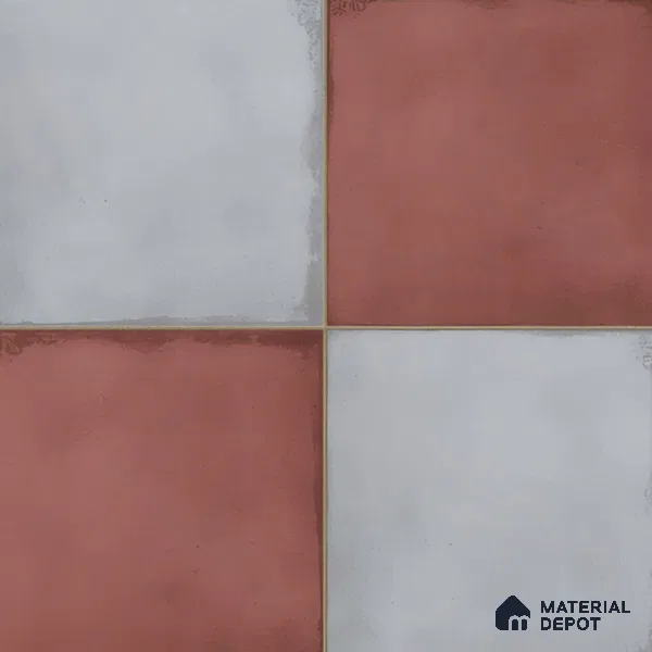 Kitchen Wall Tile TL 00212 A Light Red & Grey 1 ft x 1 ft Matte Finish Ceramic Tile - 9 mm | Suitable For Kitchen Backsplash | Please Expect a Slight Variation of Pattern