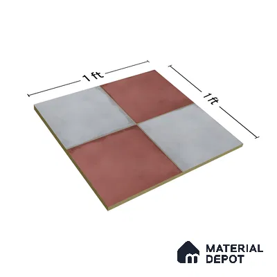 Kitchen Wall Tile TL 00212 A Light Red & Grey 1 ft x 1 ft Matte Finish Ceramic Tile - 9 mm | Suitable For Kitchen Backsplash | Please Expect a Slight Variation of Pattern