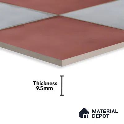 Kitchen Wall Tile TL 00212 A Light Red & Grey 1 ft x 1 ft Matte Finish Ceramic Tile - 9 mm | Suitable For Kitchen Backsplash | Please Expect a Slight Variation of Pattern