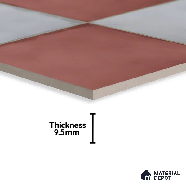 Kitchen Wall Tile TL 00212 A Light Red & Grey 1 ft x 1 ft Matte Finish Ceramic Tile - 9 mm | Suitable For Kitchen Backsplash | Please Expect a Slight Variation of Pattern