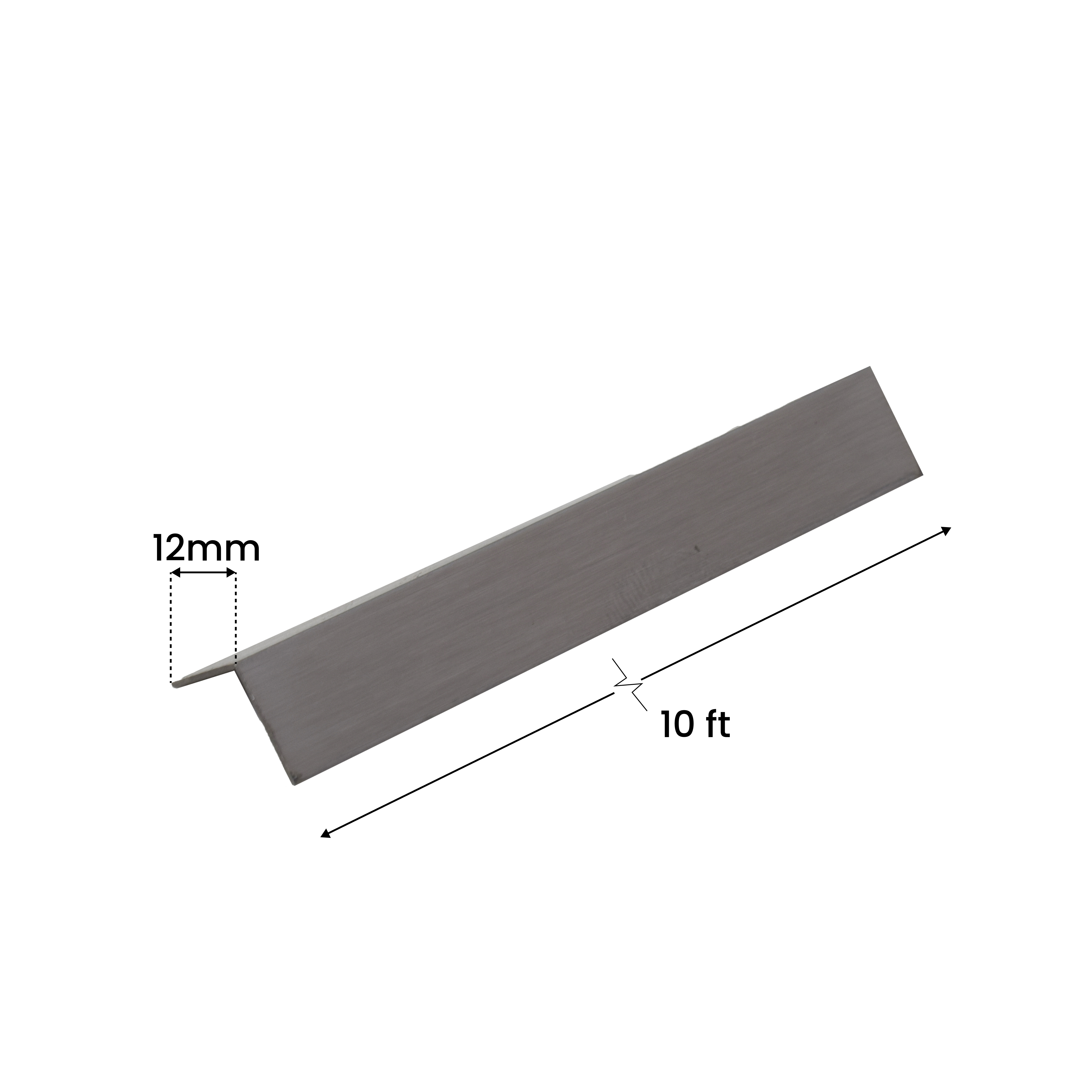 SS 304 L Profile Chrome Plated SS Glossy Finish Edgeline PM 00290 H | 10 ft (2.96 mtr) x 12 mm x 0.8 mm | Suitable for Corner Applications | Adhesive Type Installation | Suitable for Floor & Walls