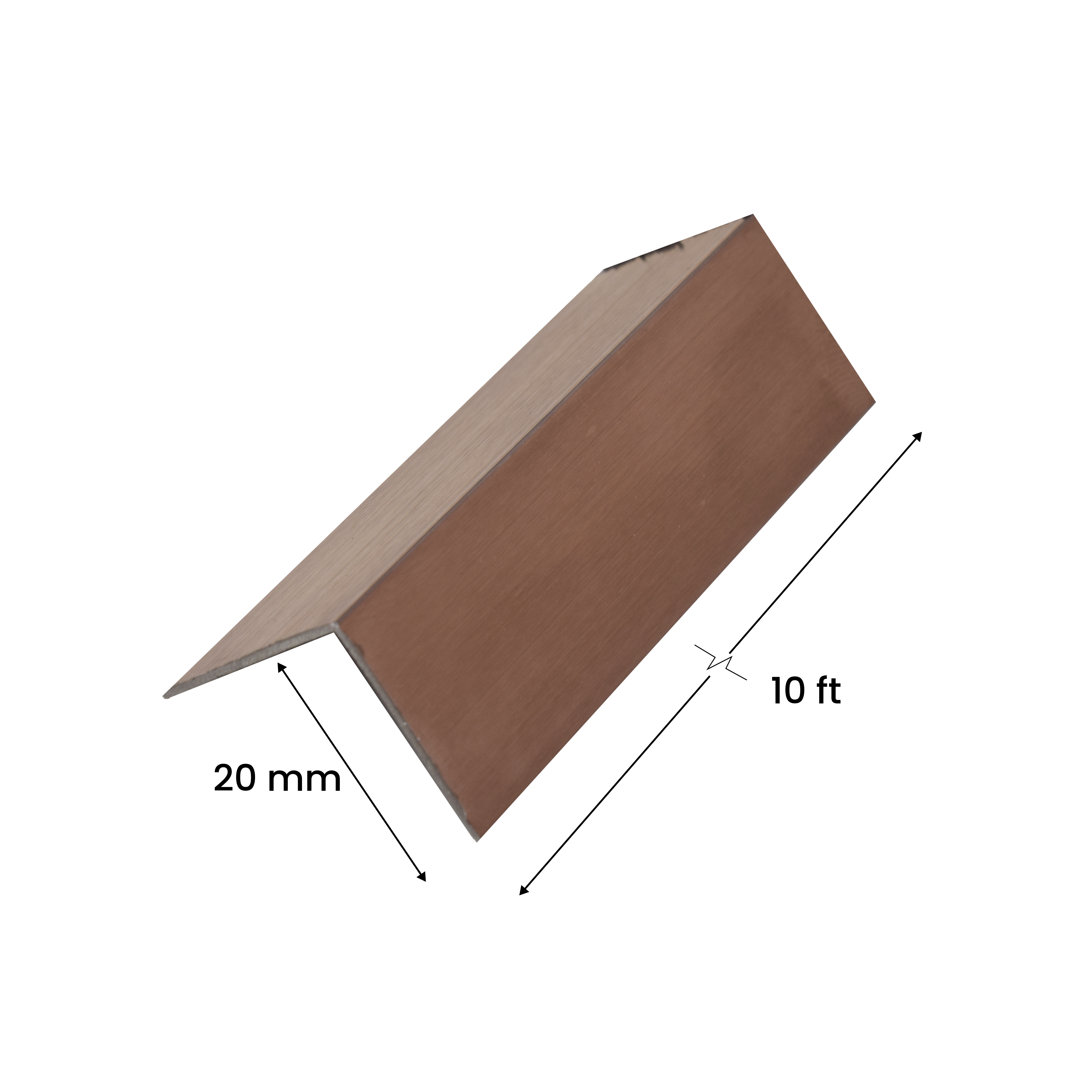 SS 304 L Profile Brush Rose Gold Matte Finish Edgeline PM 00290 J | 10 ft (2.96 mtr) x 20 mm x 0.8 mm | Suitable for Corner Applications | Adhesive Type Installation | Suitable for Floor & Walls