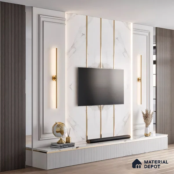 SS 304 L Profile Brush Gold Matte Finish Edgeline PM 00290 | 10 ft (2.96 mtr) x 12 mm x 0.8 mm | Suitable for Corner Applications | Adhesive Type Installation | Suitable for Floor & Walls
