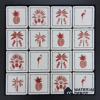 Handmade Third Fired Tumbled Tile TL 12986 G Crimson Palmyra - Red 97x97 mm Matte Finish Vitrified Full Body British Colonial Series Tile - 10 mm | Random Designs | No Single Design Selection