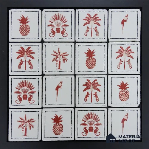 Handmade Third Fired Tumbled Tile TL 12986 G Crimson Palmyra - Red 97x97 mm Matte Finish Vitrified Full Body British Colonial Series Tile - 10 mm | Random Designs | No Single Design Selection