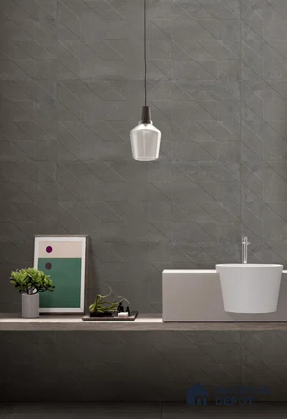 TL 01226 B Lassa Steel Spiga 1200x300 mm GVT Abstract Look Tile - 9 mm