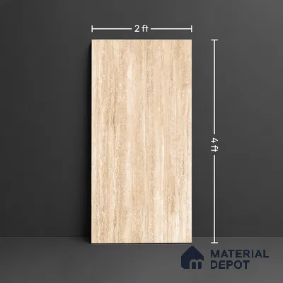 TL 04455 Latin Travertine Grande 1200 x 600 mm Digital Punch Matte Finish Vitrified Tile - 9 mm (Sample)
