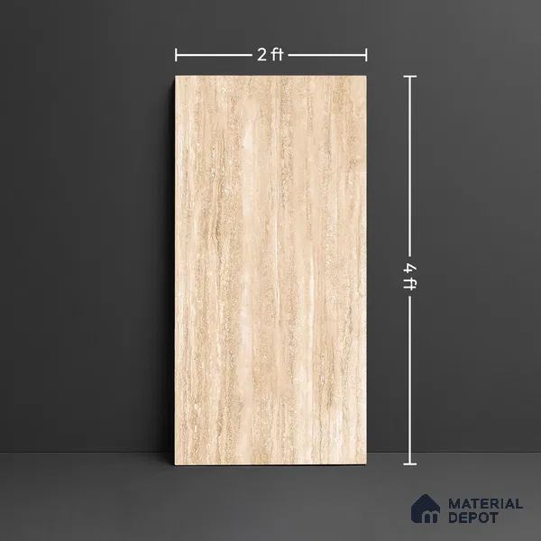 TL 04455 Latin Travertine Grande 1200 x 600 mm Digital Punch Matte Finish Vitrified Tile - 9 mm (Sample)