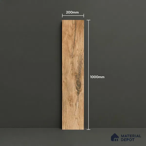TL 02991 Latte Beige 39 x 8 inch Matte Finish Porcelain Floor & Wall Plank Tile - 9.5 mm | 2-3 mm Spacer is Mandatory