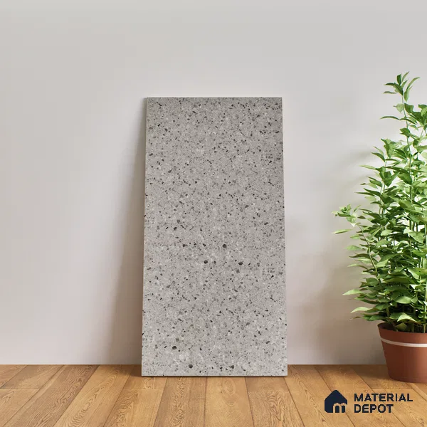 Terrazzo Floor & Wall Tile | TL 00848 Devon Gris | 4 ft x 2 ft Random Face Matte Finish Tile - 9 mm | Suitable For Living Room, Bedroom, Bathroom | Random Designs
