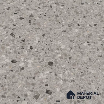Terrazzo Floor & Wall Tile | TL 00848 Devon Gris | 4 ft x 2 ft Random Face Matte Finish Tile - 9 mm | Suitable For Living Room, Bedroom, Bathroom | Random Designs
