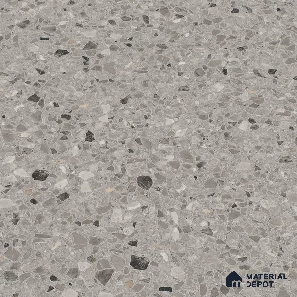 Terrazzo Floor & Wall Tile | TL 00848 Devon Gris | 4 ft x 2 ft Random Face Matte Finish Tile - 9 mm | Suitable For Living Room, Bedroom, Bathroom | Random Designs
