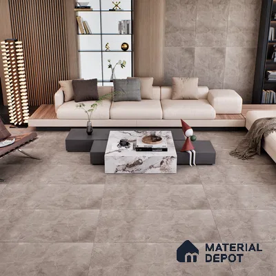 Marble Wall & Floor Tile | TL 00833 Pulpis Grey | 4 ft x 2 ft Matte Finish Vitrified Tile | Suitable For Living Room, Bedroom, Bathroom | Random Designs