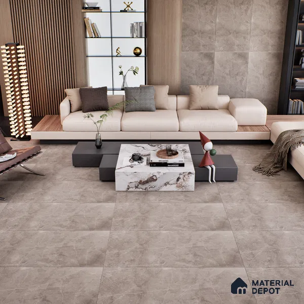Marble Wall & Floor Tile | TL 00833 Pulpis Grey | 4 ft x 2 ft Matte Finish Vitrified Tile | Suitable For Living Room, Bedroom, Bathroom | Random Designs