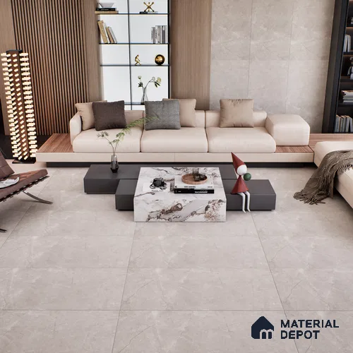 Marble Wall & Floor Tile TL 11398 Rocker Pulpis Silver | 4 ft x 2 ft Matte Finish Vitrified Tile - 9 mm | Suitable For Living Room, Bedroom & Bathroom | Random Designs