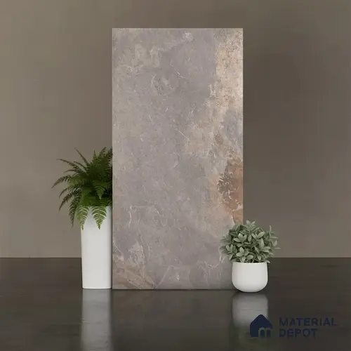 Marble Wall & Floor Tile | TL 00832 B Rafael Fossil Punch | 4 ft x 2 ft Matte Finish Vitrified Tile | Suitable For Living Room, Bedroom, Bathroom