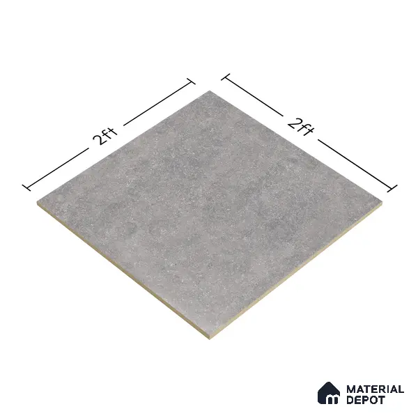 TL 00863 Rock Grey 2 ft x 2 ft Matte Finish Tile - 9 mm | Suitable for Living Room, Bedroom, Bathroom