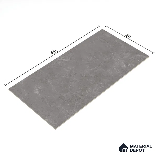 Marble Wall & Floor Tile | TL 00946 Runa Gris | 4 ft x 2 ft Matte Finish Vitrified Tile - 9 mm | Suitable For Living Room, Bedroom, Bathroom | Random Designs