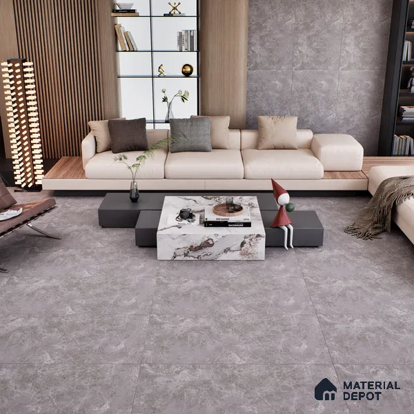 Marble Wall & Floor Tile | TL 00946 Runa Gris | 4 ft x 2 ft Matte Finish Vitrified Tile - 9 mm | Suitable For Living Room, Bedroom, Bathroom | Random Designs