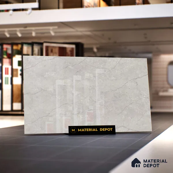 TL 02266 Lead Grey 6 ft x 4 ft Glossy Finish Endless Vitrified Wall & Floor Tile - 9 mm | Adhesive and Spacers Must be Used During Installation