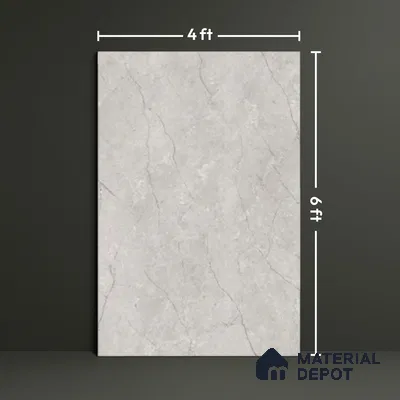 TL 02266 Lead Grey 6 ft x 4 ft Glossy Finish Endless Vitrified Wall & Floor Tile - 9 mm | Adhesive and Spacers Must be Used During Installation