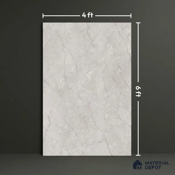 TL 02266 Lead Grey 6 ft x 4 ft Glossy Finish Endless Vitrified Wall & Floor Tile - 9 mm | Adhesive and Spacers Must be Used During Installation