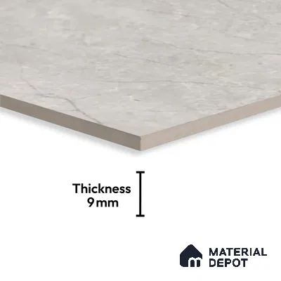 TL 02266 Lead Grey 6 ft x 4 ft Glossy Finish Endless Vitrified Wall & Floor Tile - 9 mm | Adhesive and Spacers Must be Used During Installation