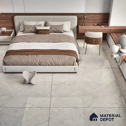 TL 02266 Lead Grey 6 ft x 4 ft Glossy Finish Endless Vitrified Wall & Floor Tile - 9 mm | Adhesive and Spacers Must be Used During Installation